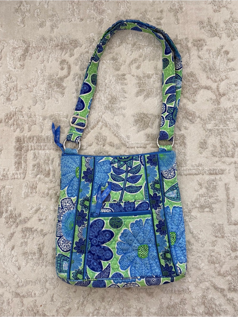 Vera Bradley blue paisley crossbody purse bag